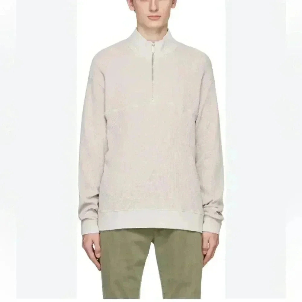 NWT Cotton Citizen Cooper Thermal Half Zip Vintage White Stone size Small